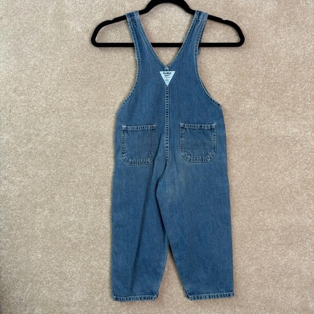 VINTAGE OshKosh B'Gosh Vestbak Overalls Kid's 4T Blue Denim Bibs Toddler Boys